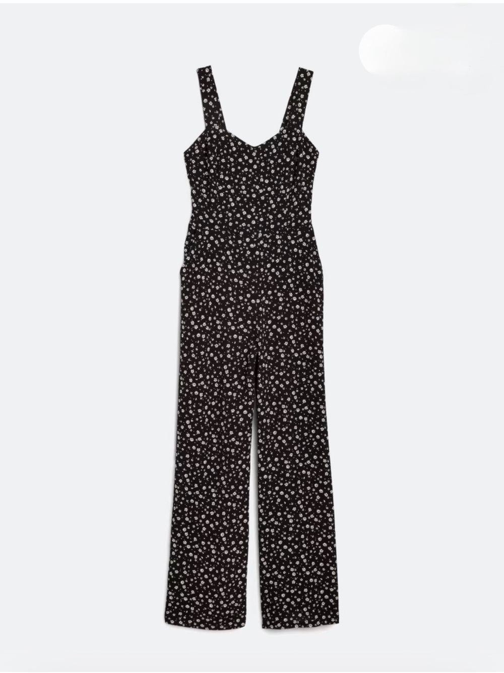 Market & Spruce Black Floral Square-Neck Jumpsuit